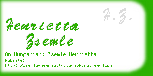 henrietta zsemle business card